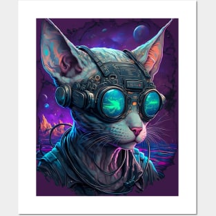 Psychedelic Sphynx Cat 3 Posters and Art